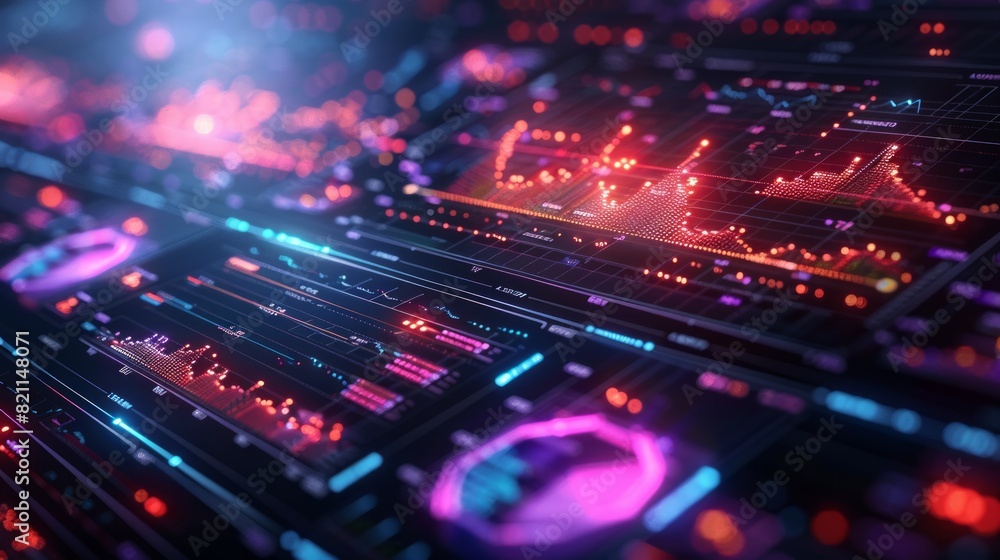 Poster modern, smart analytics with data visualization and graphs