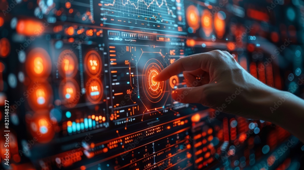 Poster modern, smart analytics with data visualization and graphs