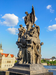 The baroque Saint Francis Xavier statue from Charles bridge by F. M. Brokof 1711.