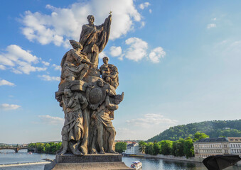 The baroque Saint Francis Xavier statue from Charles bridge by F. M. Brokof 1711.