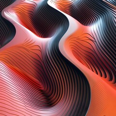 Close up of a red and black abstract design