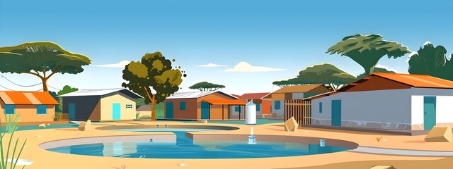 Fototapeta premium D Community Clean Water Project Sustainable Drinking Water Initiative