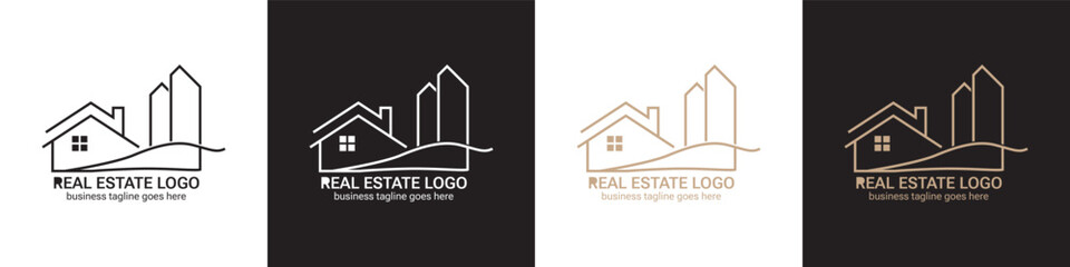 Vector minimal real estate logo design