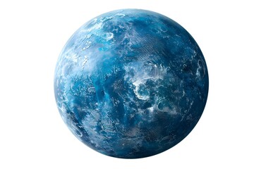 Close-up of a blue planet on white background