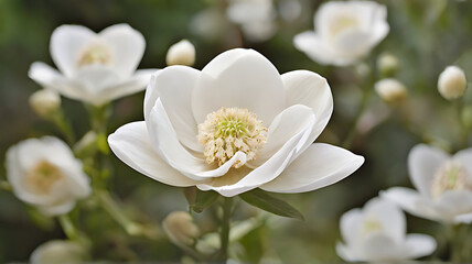 Obraz premium Natural environment white rog Flower looking. 