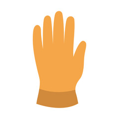 Yellow gardening gloves on a transparent background. Vector illustration