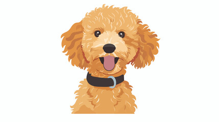 Cute dog avatar of Poodle breed. Adorable happy Puddle