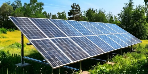 Efficient Electricity Generation: High-Quality Silicon Solar Panels Capture Sunlight. Concept Renewable Energy, Silicon Solar Panels, Electricity Generation, Sustainable Technology, Solar Power