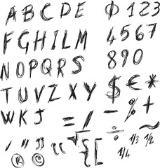 Scrittura di lavagna o di testo su carta in maiuscolo vettoriale 