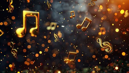 Musical Notes and Glittering Lights