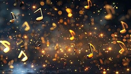Musical Notes and Glittering Lights