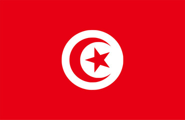 Flag of Tunisia. Vector illustration	