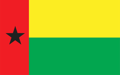 Flag of Guinea-Bissau. Vector illustration	