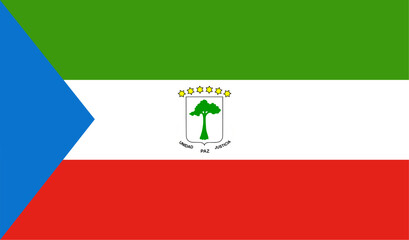 Flag of Equatorial Guinea. Vector illustration	