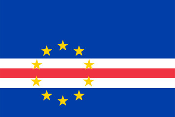 Flag of Cape Verde . Vector illustration	