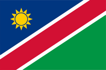 Flag of Namibia. Vector illustration	