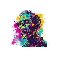 scary halloween colorful zombie
