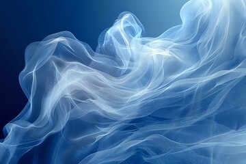 Fototapeta premium Blue and White Abstract Art - Fluid and Dynamic Composition