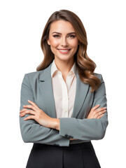 portrait of a smiling businesswoman isolated on a transparent background