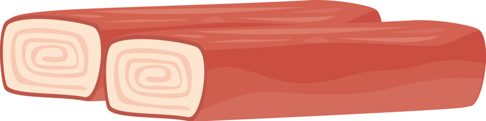 Graphic illustration of two appetizing bacon strips, perfect for foodthemed designs