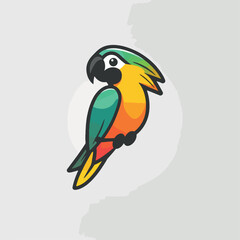 Parrot in cartoon, doodle style. Image for t-shirt, web, mobile apps and ui. Isolated 2d vector illustration in logo, icon, sketch style, Eps 10. AI Generative