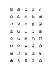 Icon set of Building Symbols