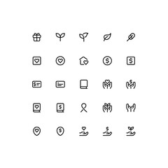 Icon set of Charity Symbols