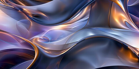 Elegant Abstraction: Abstract Digital Art with Rich Blues and Purples