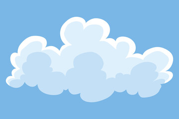 Cloud icon. Abstract white cloudscape icon symbol. Shapes in flat style. Vector cloudy design element