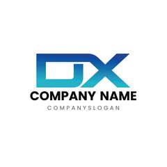 Letter DX initial logo design 