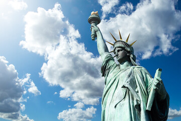 Statue of liberty. Monument in USA. Statue of liberty in New York. Monument from USA under blue...