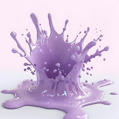 Purple liquid pouring into a white bowl with a white background