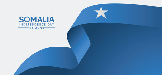Somalia Independence Day 26 June  flag ribbon vector poster