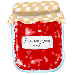 strawberry jam in jar