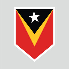 East Timor Flag in Shield Shape Frame