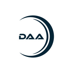 DAA logo. D A A design. White DAA letter. DAA, D A A letter logo design. D A A letter logo design in FIVE, FOUR, THREE, style. letter logo set in one artboard. D A A letter logo vector design.	
