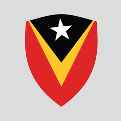 East Timor Flag in Shield Shape Frame