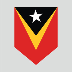 East Timor Flag in Shield Shape Frame