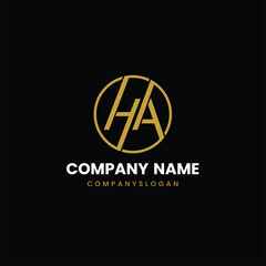 Letter HA initial logo design