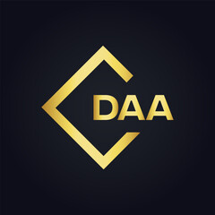 Obraz premium DAA logo. D A A design. White DAA letter. DAA, D A A letter logo design. D A A letter logo design in FIVE, FOUR, THREE, style. letter logo set in one artboard. D A A letter logo vector design. 