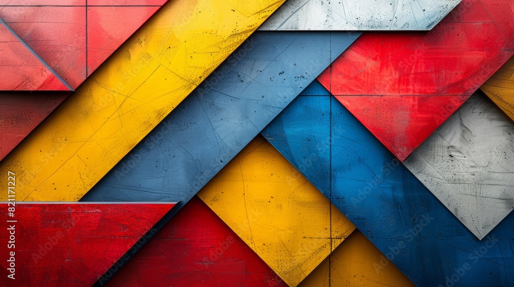 Aufkleber a close up of a colorful abstract pattern made from triangles, ai