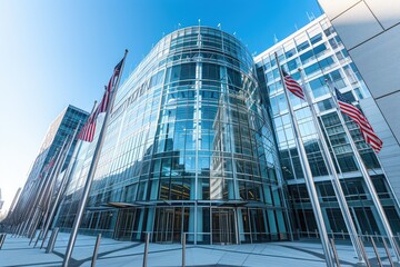 Fototapeta premium Urban Architecture: Exterior of Contemporary Office Building