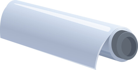 Vector illustration of a simple white rolled paper scroll, isolated on a white background