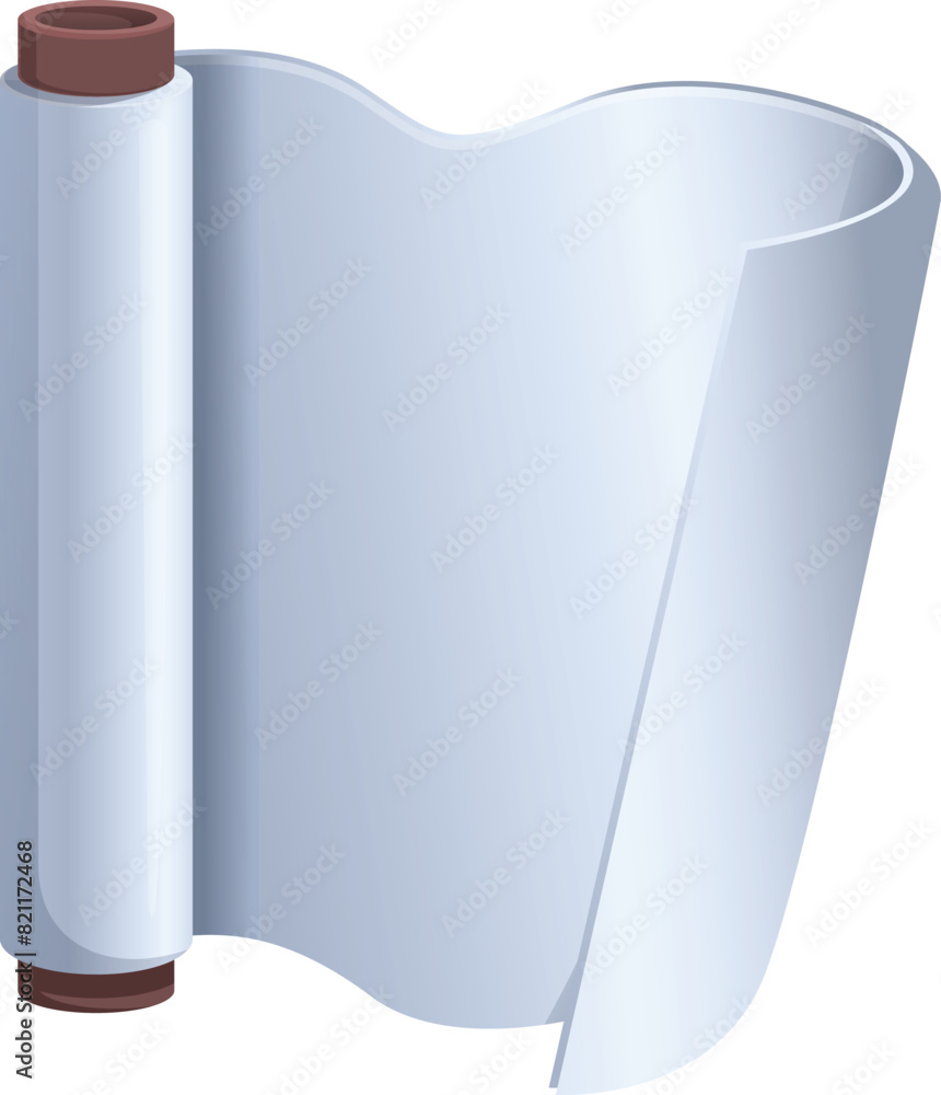 Aufkleber illustration of an open blank scroll on white background, suitable for custom messages
