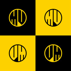 Simple MV and VM Letters Circle Logo Set, suitable for business with MV and VM initials