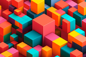 Fototapeta premium Colorful bright cubes stacked background