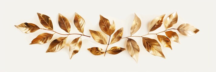 Golden Leaves Circle Composition for Autumn Decor Generative AI