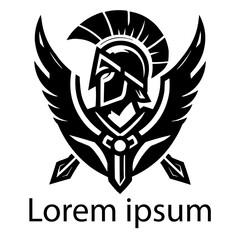 Obraz premium A black warrior logo on white background