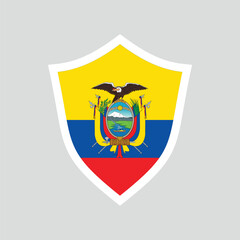 Ecuador Flag in Shield Shape Frame