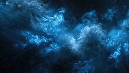 Fototapeta premium Blue Ethereal Nebula in the Cosmos